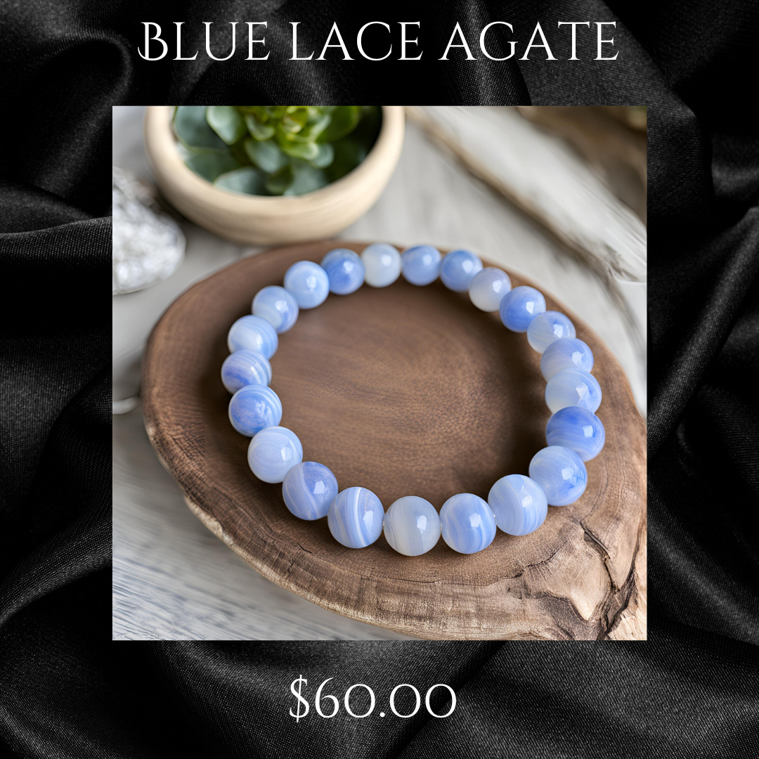 BLUE LACE AGATE CRYSTAL BRACELET