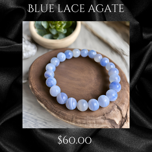 BLUE LACE AGATE CRYSTAL BRACELET