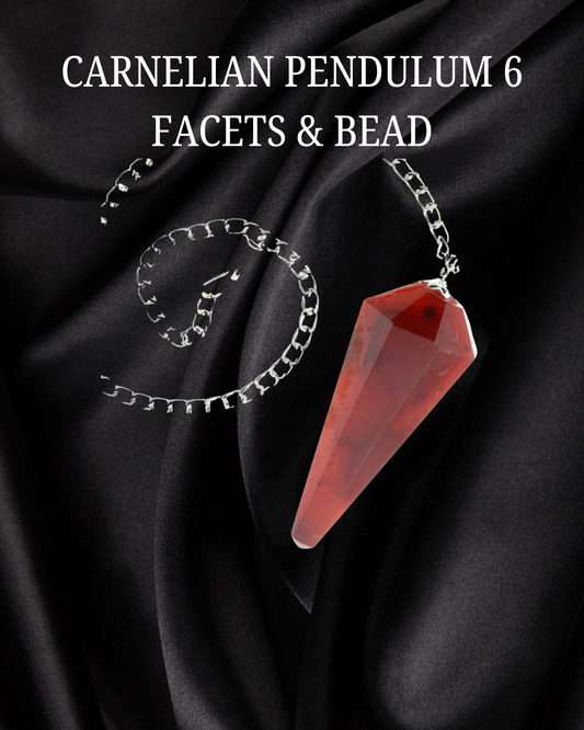 CARNELIAN PENDULUM 6 FACETS & BEAD