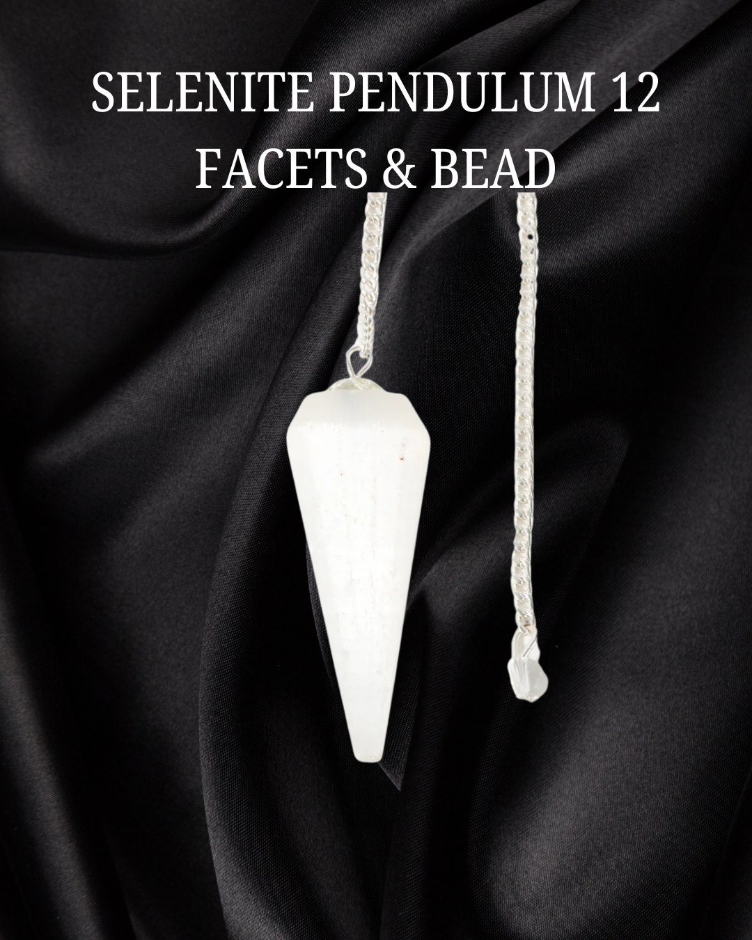 SELENITE PENDULUM 12 FACETS & BEAD