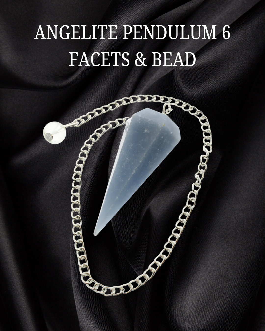 ANGELITE PENDULUM 6 FACETS & BEAD