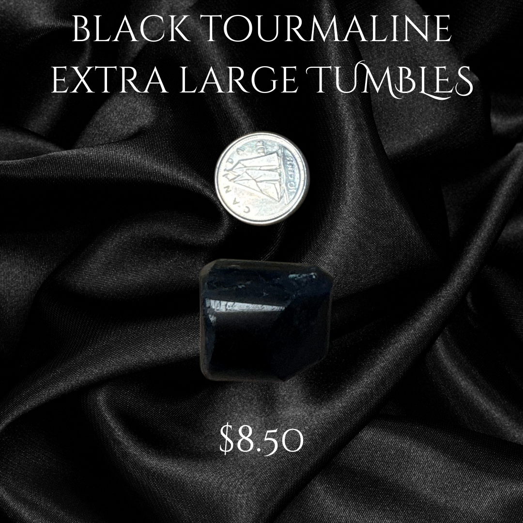 BLACK TOURMALINE EXTRA LARGE TUMBLE